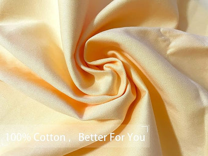iMaylex Soft 100% Egyptian Cotton Zipper Closure Pillowcases, Cozy and Lightweight Pillow Case, Set of 2, Apricot, Standard, 20" x 26"