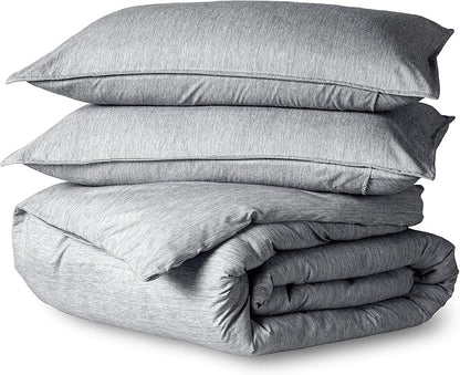 Bare Home Bedding Duvet Cover Oversized King Size - Premium 1800 Super Soft Collection - Lightweight, Duvet Cover - Soft Textured Bedding (Oversized King, Heathered Charcoal)