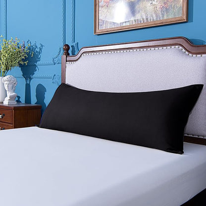NTBAY Body Pillowcase - Brushed Microfiber 20x54 Pillowcase - Soft, Wrinkle-Free, Fade-Resistant, Stain-Resistant, Black Body Pillow Cover with Envelope Closure - 20x54 Inches, Black