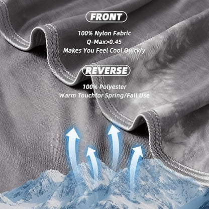 inhand Cooling Throw Blanket (50"x60"), Cooling Blankets for Hot Sleepers, Absorbs Heat to Keep Adults Cool for Summer Nights Sweats, Thin Cold Lightweight Blanket for Couch Bed, All Season Use