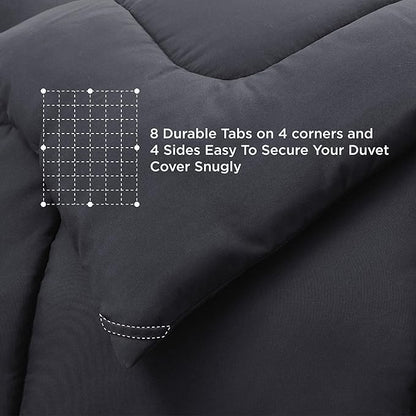 Bedsure Comforter Duvet Insert - Quilted Comforters Twin XL Size, All Season Duvet, GentleSoft Down Alternative Bedding, with 8 Tabs, Gifts for Women/Men, Grey, Twin XL 92 x 68 Inches