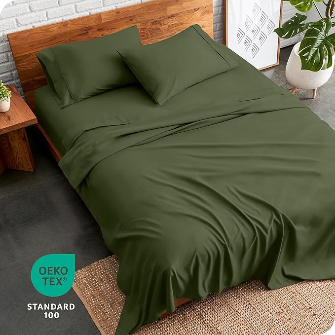 Bare Home Full Sheet Set - 1800 Ultra-Soft Microfiber Full Bed Sheets - Double Brushed - Deep Pockets - Easy Fit - 4 Piece Set - Bedding Sheets & Pillowcases (Full, Cypress)