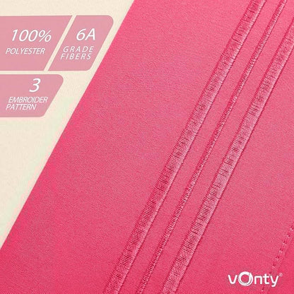 Vonty 2 Pack Standard Pillow Cases - 20x26 Inch, 1800 Thread Count Microfiber Pillowcases Standard Size Hot Pink Pillow Cases Luxury & Soft Embroidered Bed Pillow Covers with Envelope Closure