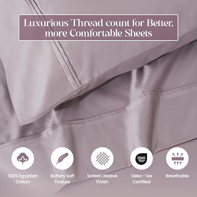 Superior 1200-Thread Count Egyptian Cotton Solid Pillowcase Set, Zephyr