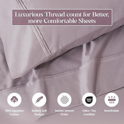 Superior 1200-Thread Count Egyptian Cotton Solid Pillowcase Set, Zephyr
