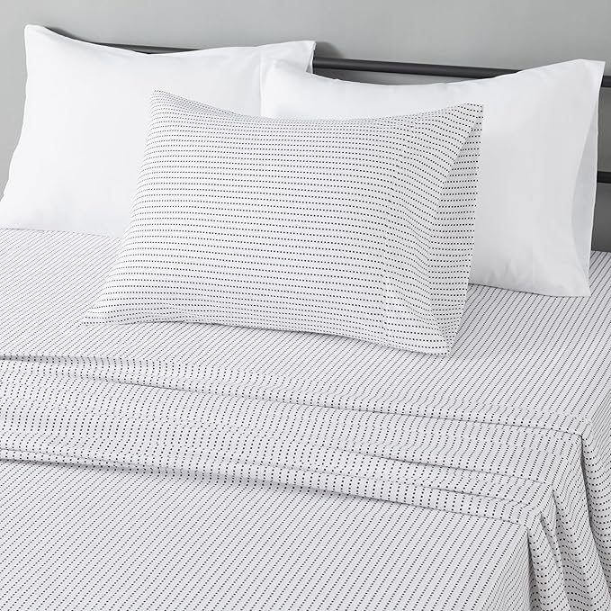 Amazon Basics Lightweight Super Soft Easy Care Wrinkle Free Microfiber 3-Piece Bed Sheet Set with 14-Inch Deep Pockets, Twin, Plum, Solid