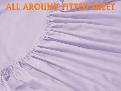 Elegant Comfort Best, Softest, Coziest 6-Piece Sheet Sets! - 1500 Premier Hotel Quality Luxurious Wrinkle Resistant 6-Piece Damask Stripe Bed Sheet Set, King Lavender/Lilac