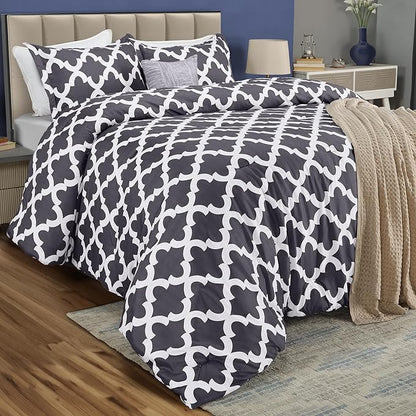 Queen Comforter Set 3 Piece Grey by Utopia Bedding, Printed Comforters Queen Size, Bedding Comforters Sets, Down Alternative Soft Bed Set, 1 Comforter (88 x 88 inches) 2 Pillow Shams (20 x 26 inches)