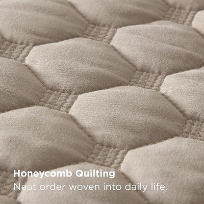 Bedsure Quilts King Size - Lightweight Bedspreads King Size with Classic Honeycomb Quilting, Soft Quilt Bedding Set, Taupe Comforter Set Coverlet for All Seasons with 2 Pillow Shams (106" x 96") | Skin-Friendly Soft, All-Season Comfort, Breathable, Lig...