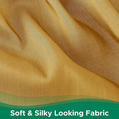 Biscaynebay Wrap Around Bed Skirts for King & Cal King Beds 18" Drop, Christmas Gold Adjustable Elastic Dust Ruffles Easy Fit Wrinkle Resistant Silky Luxurious Fabric Machine Washable