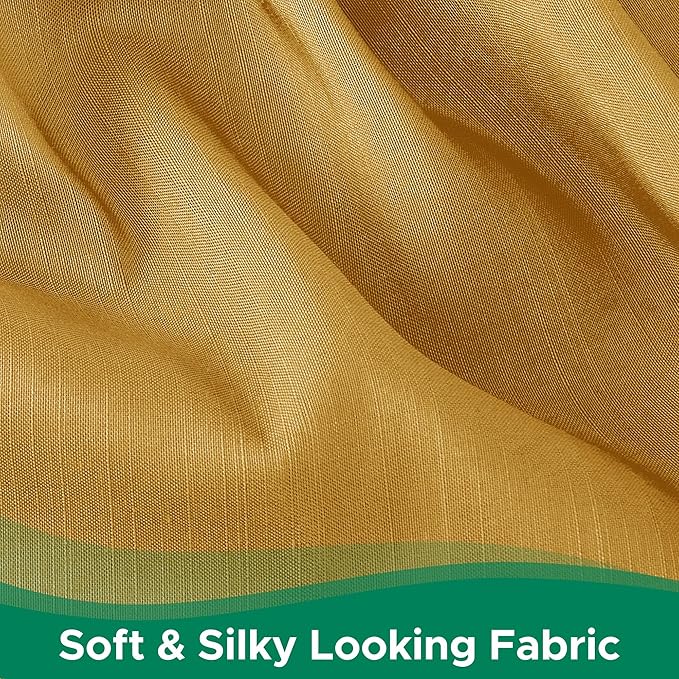 Biscaynebay Wrap Around Bed Skirts for King & Cal King Beds 16" Drop, Gold Adjustable Elastic Dust Ruffles Easy Fit Wrinkle Resistant Silky Luxurious Fabric Machine Washable