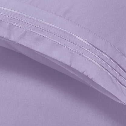 Elegant Comfort Luxury Ultra-Soft 2-Piece Pillowcase Set - 1500 Premium Hotel Quality Microfiber Double Brushed - Wrinkle Resistant, King Size, Lilac