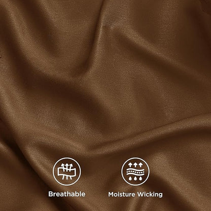 Bedsure Full Size Bed Sheets, Cooling Sheets, Rayon Derived from Bamboo, PureWoven, Breathable & Soft, Deep Pocket Up to 16 Inches, Hotel Luxury Silky Bedding for Hot Sleepers, Brown