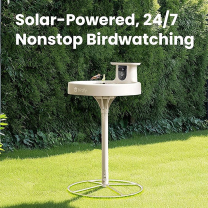 Smart Bird Bath with Camera Solar Powered & Solar Fountain & Stand, Dual-Lens Camera for Bird Watching in Phone, Auto Capture Bird Videos, Ideal Present for Bird Lover (AI by Subscription)