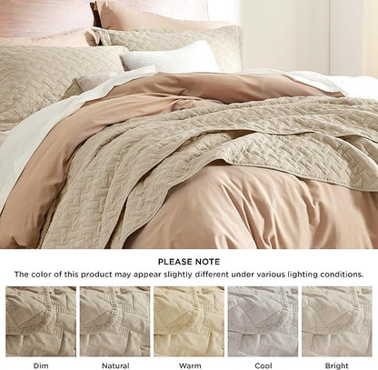 Bedsure Quilts Queen Size - Lightweight Bedspreads Queen Size with Basket Weave Pattern, Soft Quilt Bedding Set, Hazel Comforter Set Coverlet for All Seasons with 2 Pillow Shams (90" x 96") | Skin-Friendly Soft, All-Season Comfort, Breathable, Lightwei...