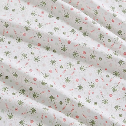 Tommy Bahama - King Sheet Set, Crisp & Cool Cotton Percale Bed Sheets, Deep Pockets, Coastal Bedding with Matching Fitted Sheet & Pillowcases (Pickleball Palm Pink)