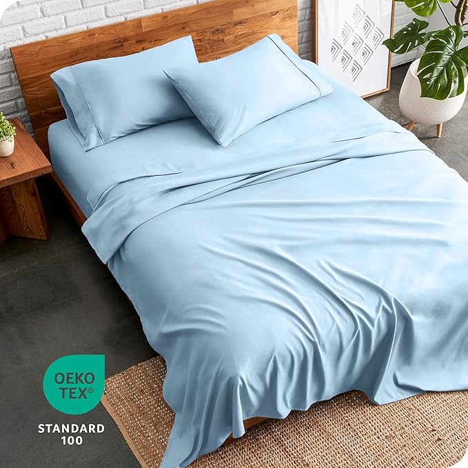 Bare Home Twin Sheet Set - 1800 Ultra-Soft Microfiber Twin Bed Sheets - Double Brushed - Deep Pockets - Easy Fit - 3 Piece Set - Bedding Sheets & Pillowcases (Twin, Light Blue)