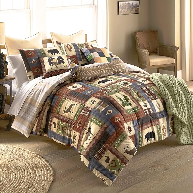 Donna Sharp King Bedding Set - 3 Piece - Forest Grove Lodge Comforter Set with King Comforter and Two King Pillow Shams - Machine Washable