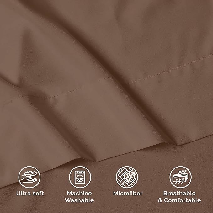 Luxury Flat Sheet on Amazon Elegant Comfort Wrinkle-Free 1500 Premier Hotel Quality 1-Piece Flat Sheet, King Size, Taupe