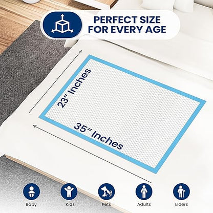 Serenelife Disposable Under Pads | 50 Count Incontinence Pads for Pets, Babies, Kids & Adults | Super Absorbent & Leak-Resistant | 36 x 23 Inch Chuck Pads | Water-Resistant PE Backsheet