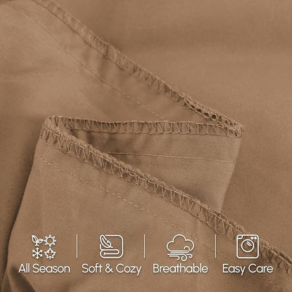 Elegant Comfort Luxury Ultra-Soft 1-Piece Body Pillowcase - 1500 Premium Hotel Quality Microfiber Double Brushed - Wrinkle Resistant, Body Pillowcase Size, Taupe