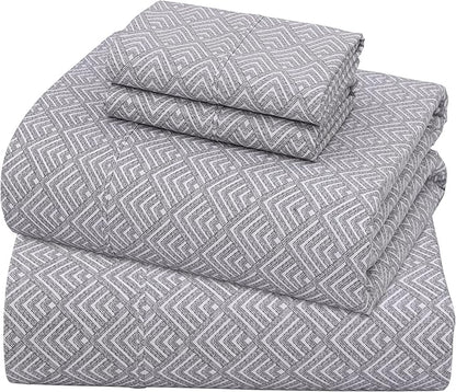 ZOYER 100% Cotton Sheets – Queen Size Percale Bedding, Cooling & Breathable, Durable with a Crisp, Soft & Comfortable Feel, 16" Deep Pocket, 4-Piece Set, Diamond Box
