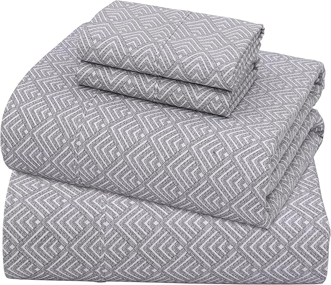 ZOYER 100% Cotton Sheets – King Size Percale Bedding, Cooling & Breathable, Durable with a Crisp, Soft & Comfortable Feel, 16" Deep Pocket, 4-Piece Set, Diamond Box