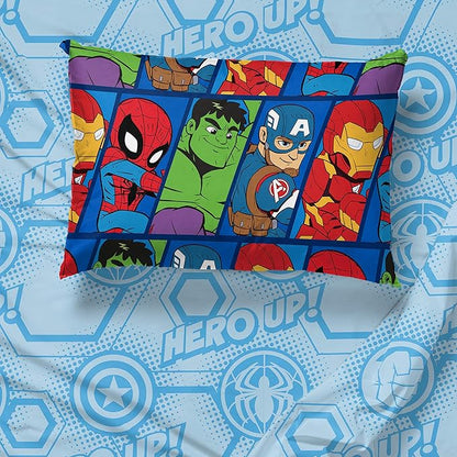 Jay Franco Marvel Super Hero Adventures Hero Together 4 Piece Twin Bed Set - Includes Comforter & Sheet Set Bedding Features The Avengers - Super Soft Fade Resistant Microfiber