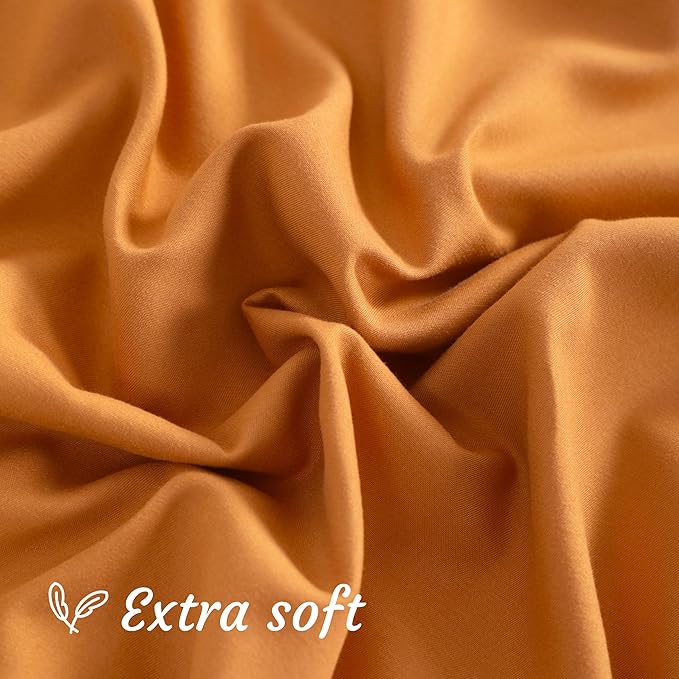 NTBAY Queen Pillow Cases Set, 2 Pack Brushed Microfiber 20x30 Inches, Soft, Wrinkle, Fade, Stain Resistant Pale Orange Pillow Cases with Envelope Closure
