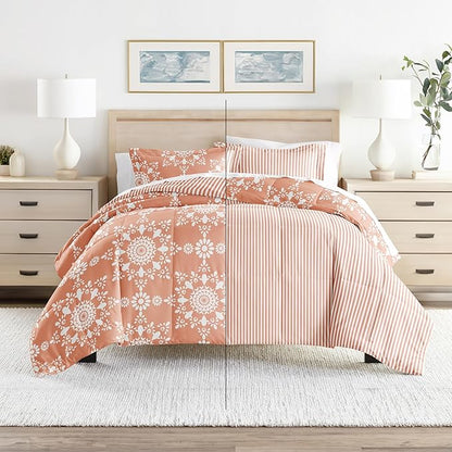 Linen Market Reversible Queen Size Comforter Set (3 Piece) - Soft and Lightweight Down Alternative Comforter Queen Set - This Includes Your Queen Comforter and 2 Pillow Shams