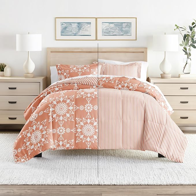 Linen Market Reversible King Size Comforter Set (3 Piece) - Bring Luxury Home with Our Soft and Lightweight Down Alternative Comforter King Set - This Includes Your King Comforter and 2 Pillow Shams