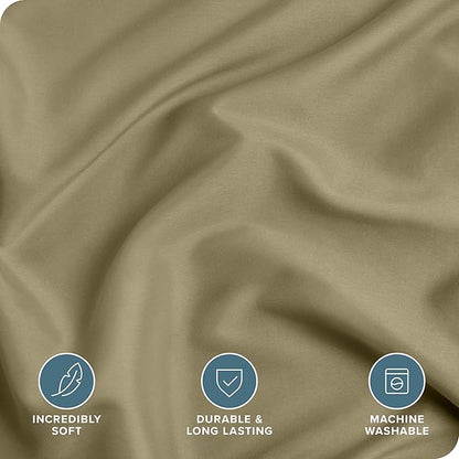 Bare Home Bedding Duvet Cover Queen Size - Premium 1800 Super Soft Collection - Lightweight, Cooling - Soft Breathable Bedding Duvet Cover (Queen, Olive)