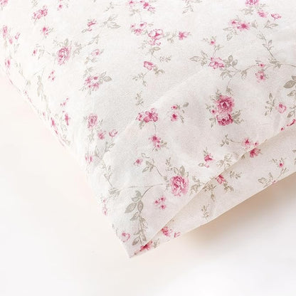 Modern Threads 4-Piece Ultra Soft Microfiber Bed Sheets Set, Wrinkle Free Sheets with Deep Pockets Fitted Sheet, Flat Sheet & Pillowcases, Lightweight Breathable Bedding, Floral Rose, Full