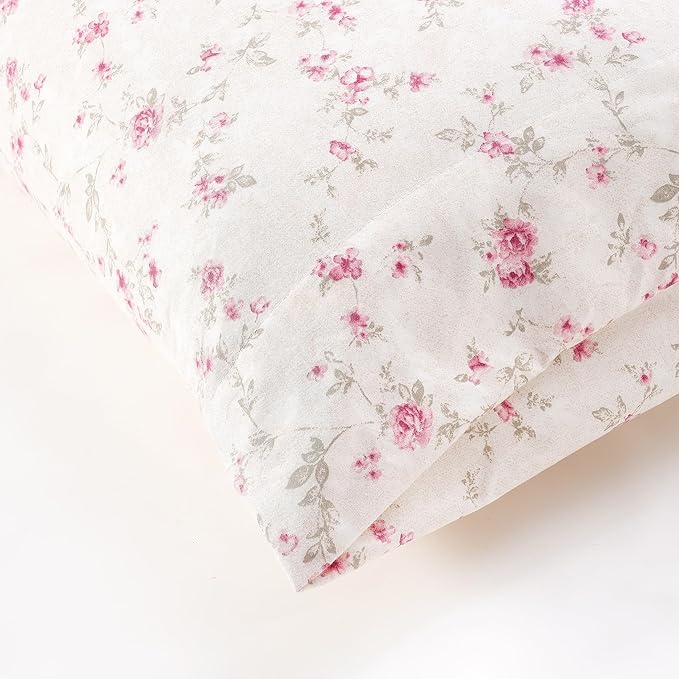 Modern Threads Printed 4-Piece Extra Soft Bedding Sheets & Pillowcase Set, Deep Pocket up to 16 inch Mattress Kashmir Rose Cal King