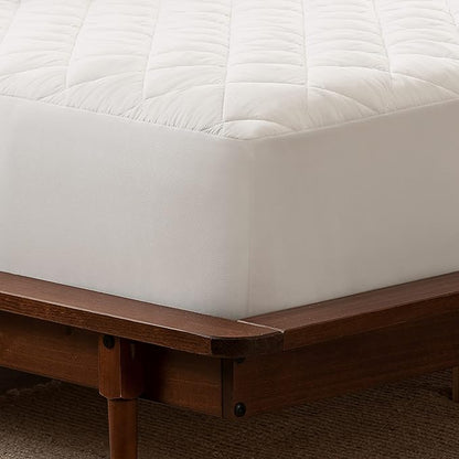 Serta Simply Clean Triple Action Mattress Pad, Waterproof Mattress Pad, Ultra Soft and Stain-Resistant Mattress Pad, Machine Washable, Queen, White