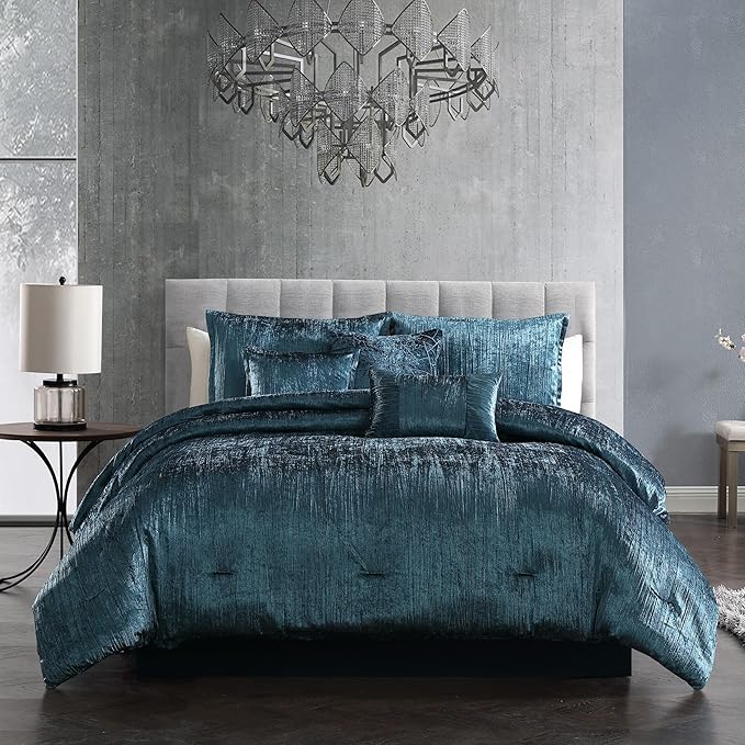 Riverbrook Home Turin Comforter Set, Queen, Silver, 7-Piece Set