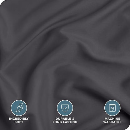 Bare Home Bedding Duvet Cover Oversized Queen - Premium 1800 Super Soft Collection - Lightweight, Cooling - Soft Breathable Bedding Duvet Cover (Oversized Queen, Forged Iron Grey)