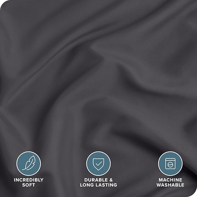 Bare Home Bedding Duvet Cover Full Size - Premium 1800 Super Soft Collection - Lightweight, Cooling - Soft Breathable Bedding Duvet Cover (Full, Forged Iron Grey)