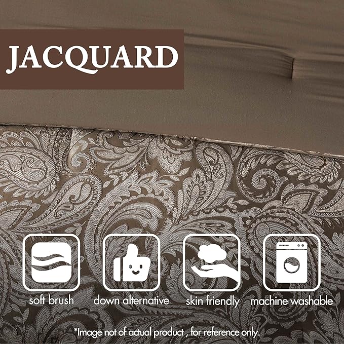 Madison Park Aubrey Cozy Comforter Set, Faux Silk Jacquard Paisley Design - All Season Down Alternative Bedding with Cotton Bed Sheets, Bed Skirt & Toss Pillows, Full Blue 12 Piece
