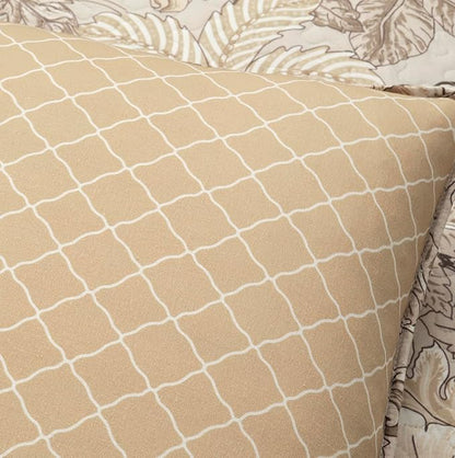 Lush Decor Sydney Reversible Cotton Quilt Neutral, 3 Piece Set, Full/Queen, Neutral - Cotton Bedding Set - Beige Floral Quilt - Cottage Decor - Bedding Queen Size