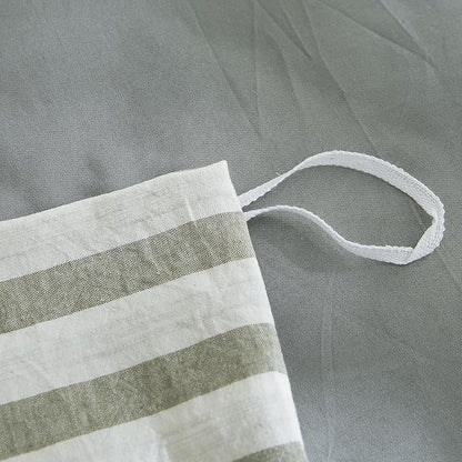 EAVD Grey Striped Duvet Cover Twin Soft Washed Cotton White Grey Striped Bedding Set with 2 Pillowcases Modern Farmhouse Geometric Duvet Cover with Zipper Closure