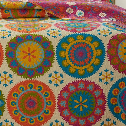 Virah Bella Duke Imports 3-Piece Suri Quilt Set, Multi, King