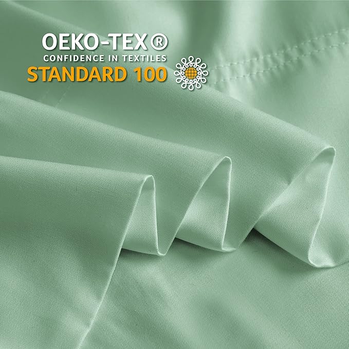 BEDELITE Standard Pillow Cases Set of 2, Rayon Derived from Bamboo, Cooling Pillow Cases for Hot Sleepers & Night Sweats, Breathable Silky Soft Envelope Pillowcases(Mint Green, 20"x26")