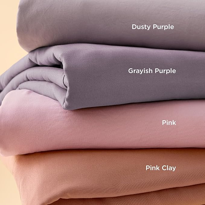 Bedsure Dusty Purple Duvet Cover Full Size - 3 Pieces Prewashed Extra Soft Cotton-Like Polyester Bedding Set, Includes 1 Duvet Cover 80x90 Inches with Zipper Closure & 2 Pillow Shams, No Comforter