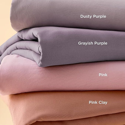 Bedsure Pink Clay Duvet Cover Full Size - 3 Pieces Prewashed Extra Soft Cotton-Like Polyester Bedding Set, Includes 1 Duvet Cover 80x90 Inches with Zipper Closure & 2 Pillow Shams, No Comforter