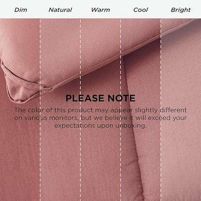 Bedsure Comforter Duvet Insert - Quilted Comforters King Size, All Season Duvet, GentleSoft Down Alternative Bedding, with 8 Tabs, Gifts for Women/Men, Dusty Pink, King 90 x 102 Inches