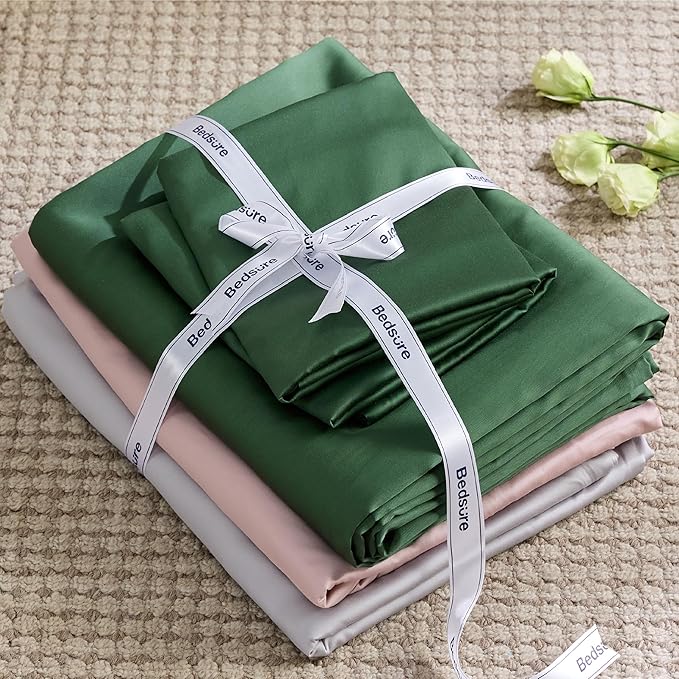 Bedsure Cooling Duvet Cover King - Moisture Wicking and Silky Eucalyptus Lyocell Cotton Hybrid Comforter Cover Set for Hot Sleeper - Buttery Soft and Breathable, Cooling Bedding Set, Forest Green