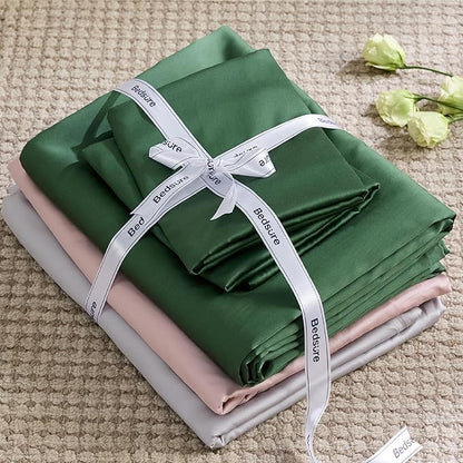 Bedsure Cooling Duvet Cover King - Moisture Wicking and Silky Eucalyptus Lyocell Cotton Hybrid Comforter Cover Set for Hot Sleeper - Buttery Soft and Breathable, Cooling Bedding Set, Forest Green