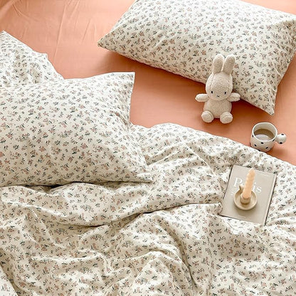 Floral Queen Comforter Set Fluffy Boho Bedding Set Cute Soft Lightweight Down Alternative Bedding Comforter Set Breathable Farmhouse Microfiber Vintage Comforter with 2 Pillowcases