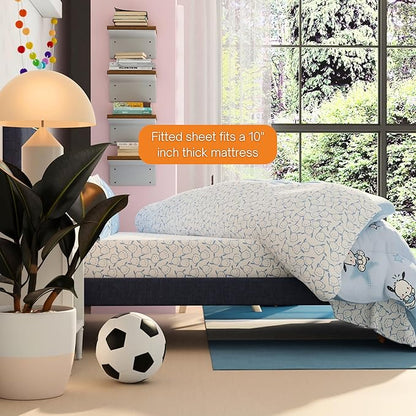 Sanrio Pochacco Bedding 7 Piece Super Soft Cozy Reversible Comforter and Sheet Set with Sham, Full, (Officially Licensed Product) By Franco